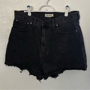 Madewell denim shorts mom jeans black cut off jeans